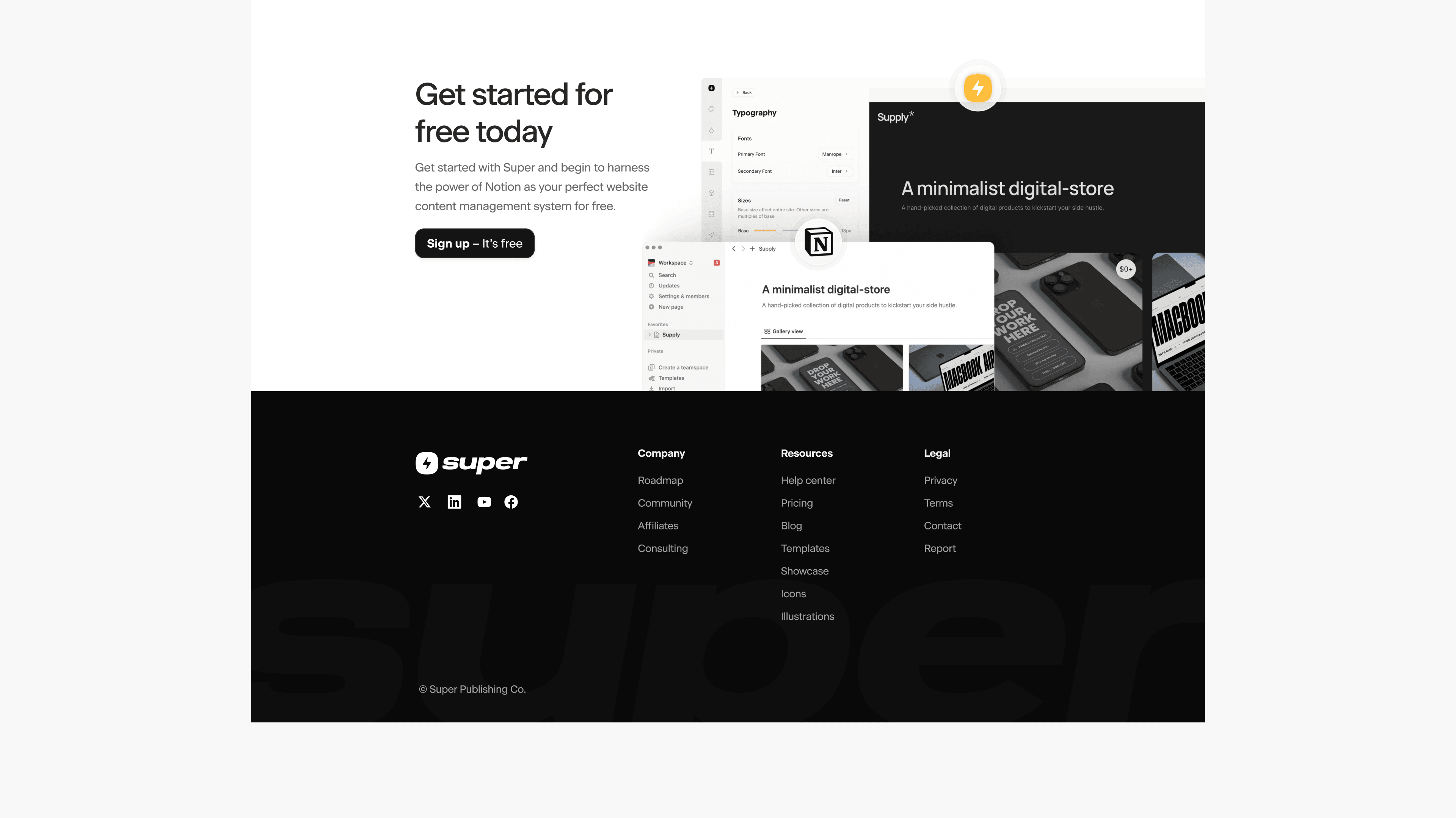 Super marketing footer